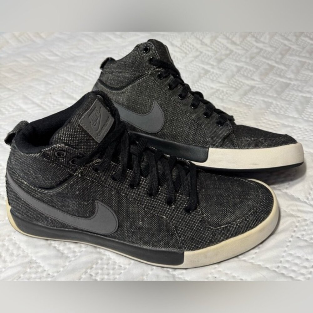 Nike Court Resonate Black Grey High Top Sneakers Lace Up Men Size 8 Women 9.5